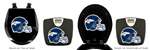 Black Finish Digital Scale Round Toilet Seat w/Denver Broncos Helmet NFL Logo