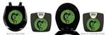 Black Finish Digital Scale Round Toilet Seat w/Green Kokopelli Logo