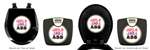 Black Finish Digital Scale Round Toilet Seat w/Kick Ass Logo