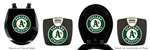 Black Finish Digital Scale Round Toilet Seat w/Oakland Athletics MLB Logo