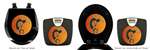 Black Finish Digital Scale Round Toilet Seat w/Orange Kokopelli Logo