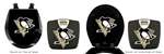 Black Finish Digital Scale Round Toilet Seat w/Pittsburgh Penguins NHL Logo