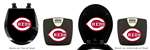 Black Finish Digital Scale Round Toilet Seat w/Cincinnati Reds MLB Logo