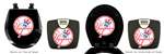 Black Finish Digital Scale Round Toilet Seat w/New York Yankees MLB Logo