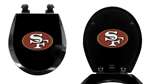 Black Finish Round Toilet Seat w/San Francisco 49ers NFL Logo