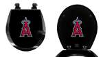 Black Finish Round Toilet Seat w/Anaheim Angels MLB Logo