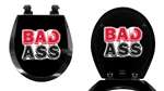Black Finish Round Toilet Seat w/Badass Logo