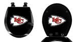 Black Finish Round Toilet Seat w/Kansas City Chiefs NFL Logo