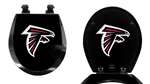 Black Finish Round Toilet Seat w/Atlanta Falcons NFL Logo