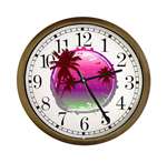 New Clock w/ Tropical Palm Trees Logo