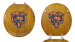 Oak Finish Round Toilet Seat w/Chicago Bears NFL Logo