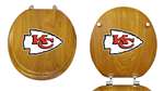 Oak Finish Round Toilet Seat w/Kansas City Chiefs NFL Logo