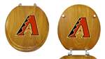 Oak Finish Round Toilet Seat w/Arizona Diamondbacks MLB Logo