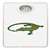 White Finish Dial Scale Round Toilet Seat w/Green Iguana Logo