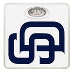 White Finish Dial Scale Round Toilet Seat w/San Diego Padres MLB Logo