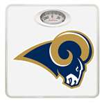 White Finish Dial Scale Round Toilet Seat w/St. Louis Rams NFL Logo