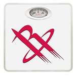 White Finish Dial Scale Round Toilet Seat w/Houston Rockets NBA Logo