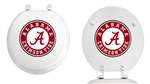 White Finish Round Toilet Seat with the Alabama Crimson Tide NCAA Logo