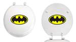 White Finish Round Toilet Seat with Batman Logo