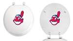 White Finish Round Toilet Seat with the Cleveland Indians MLB Logo