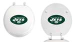 White Finish Round Toilet Seat with the New York Jets NFL Logo