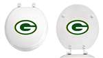White Finish Round Toilet Seat w/Green Bay Packers NFL Logo