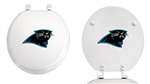 White Finish Round Toilet Seat w/Carolina Panthers NFL Logo