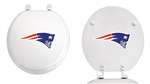 White Finish Round Toilet Seat w/New England Patriots NFL Logo