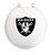 White Finis Round Toilet Seat w/Oakland Raiders NFL Logo