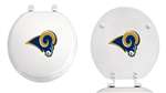 White Finish Round Toilet Seat w/St. Louis Rams NFL Logo