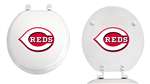 White Finish Round Toilet Seat w/Cincinnati Reds MLB Logo