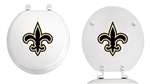 White Finish Round Toilet Seat w/New Orleans Saints NFL Logo