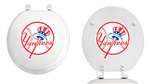 White Finish Round Toilet Seat w/New York Yankees MLB Logo