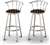 2 24" Tall Cincinnati Bengals NFL Football Themed Specialty / Custom Chrome Barstools with Backrest Set