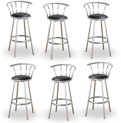 6 Chrome Stools 24 Inch Barstools Barstool Bar Stool Stoolschair barstools kitchen counter pub stool office restaurant barstools metal  bar stool  dorm