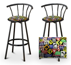 barstools black backrest back rest bar stools stool swivels foot rest ring cushion seat cave man chair chairs diner metal dining finish pad padded pub pubstools restaurant