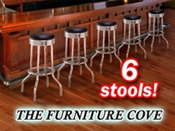 6 Chrome Black Commercial Strong Swivel Restaurant Barstools man cave mancave