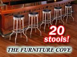 20 Chrome Black Commercial Strong Swivel Restaurant Barstools man cave mancave