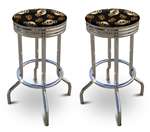 2 24" Tall San Francisco Giants MLB Baseball Themed Chrome Specialty / Custom Barstools Set