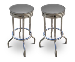 barstools chrome bar stools stool swivels foot rest ring cushion seat cave man chair chairs diner metal dining finish pad padded pub pubstools restaurant