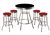 Custom Bar Table Pub Set Barstool Barstools Stool Stools Black Vinyl Retro Chrome Hardwood Top Traditional Soda Fountain Style man cave mancave