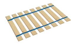 Full Size Custom Width Bed Slats with Blue Straps