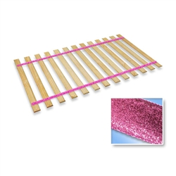Twin Size Attached Bed Slats - Bunkie Boards (Pink Glitter Straps)