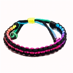 WOVEN VARIEGATED RAINBOW RATTAIL THREAD BRACELET