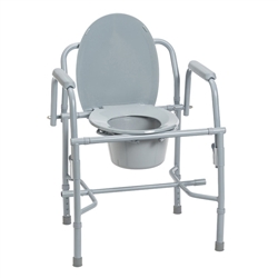 Deluxe Steel Drop-Arm Commode