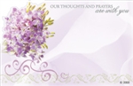 "With Deepest Sympathy" : Pink flowers and wavy lines(Pack of 50 enclosure cards)
