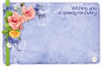 "Wishing you a speedy recovery" : Blue w/ mixed flowers (Pack of 50 enclosure cards)