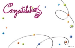 "Congratulations" : White w/ swirls & dots (Pack of 50 enclosure cards)