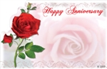 "Happy Anniversary" : Red rose (Pack of 50 enclosure cards)