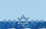 Blue with classic silver Star of David motif (Pack of 50 enclosure cards)